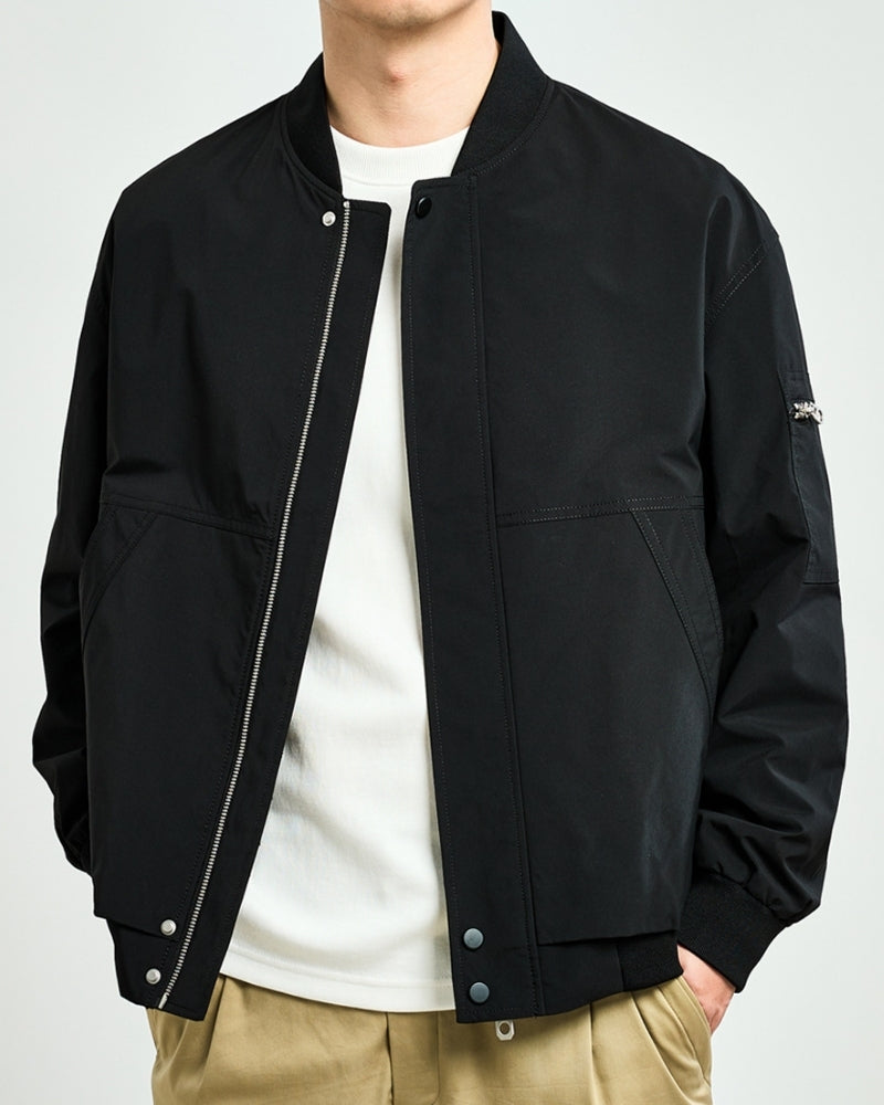 Manfred - Nylon Bomber Jacket Pockets by Ares Milano