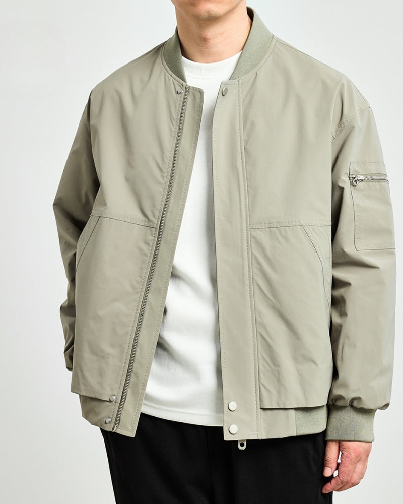 Manfred - Nylon Bomber Jacket Pockets by Ares Milano