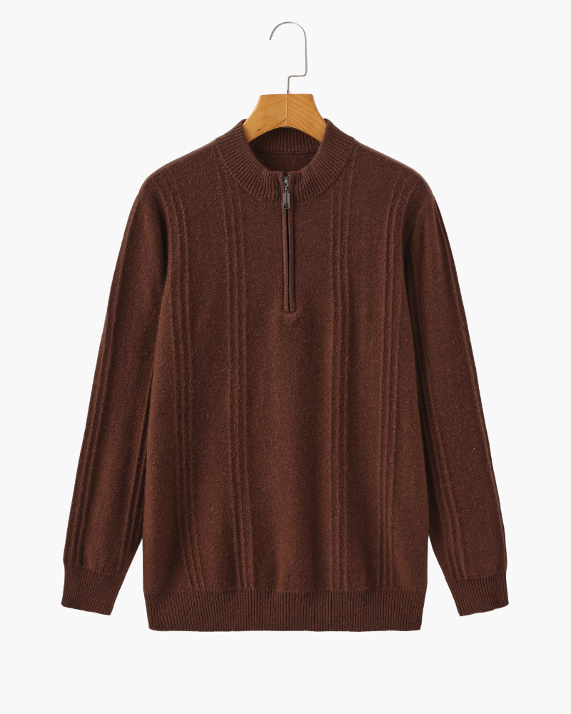 Bartolomeo - Cashmere Ribbed Half Zip by Ares Milano