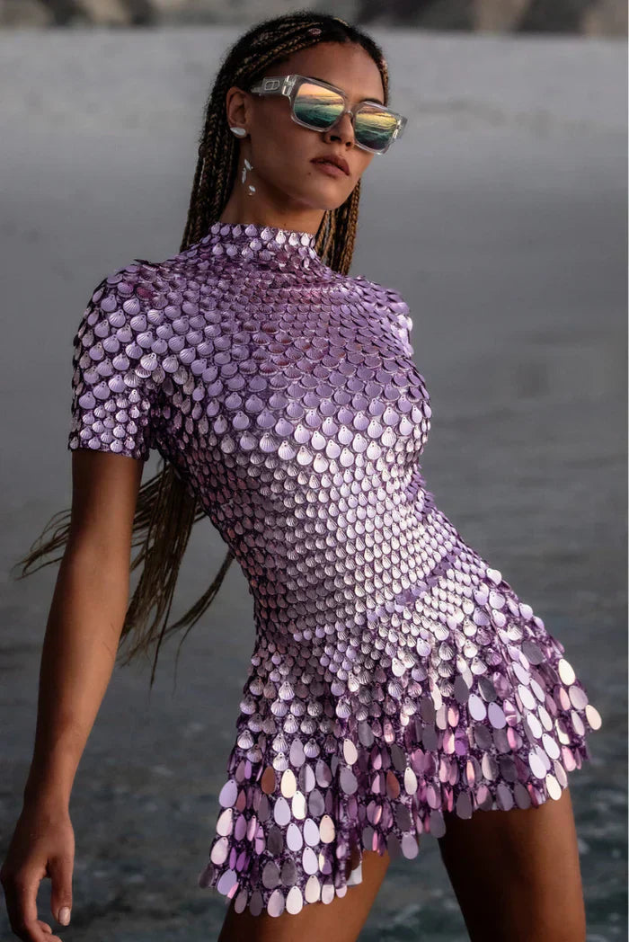 Fosca - Gold Sequin Gala Dress Shine by Ares Milano