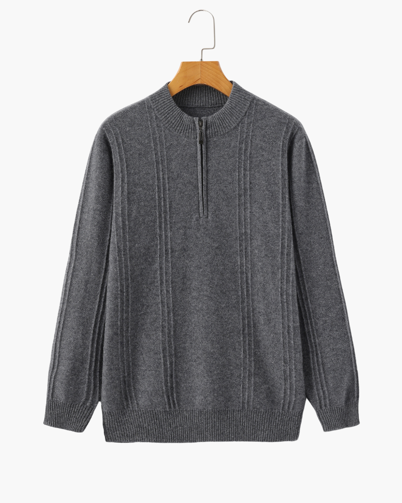 Bartolomeo - Cashmere Ribbed Half Zip by Ares Milano