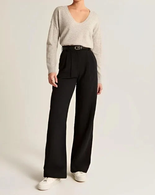 Serena - Black Tailored Pants by Ares Milano