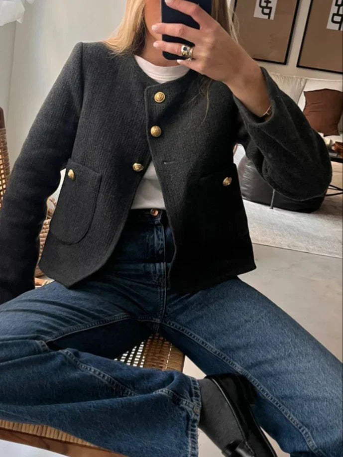 Antonietta - Tweed Blazer Gold Buttons by Ares Milano