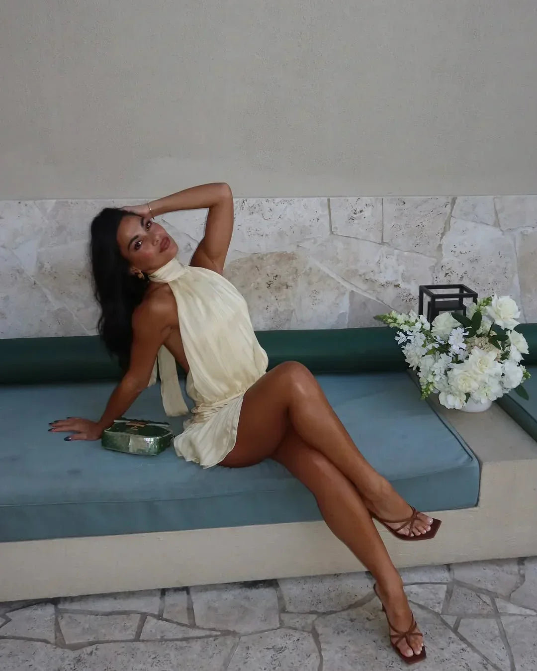 Marta - Silk Pleated Mini Dress by Ares Milano