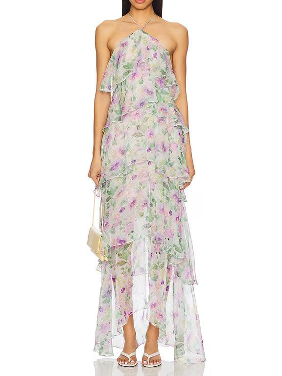 Nerina - Chiffon Dilezia Maxi Dress by Ares Milano