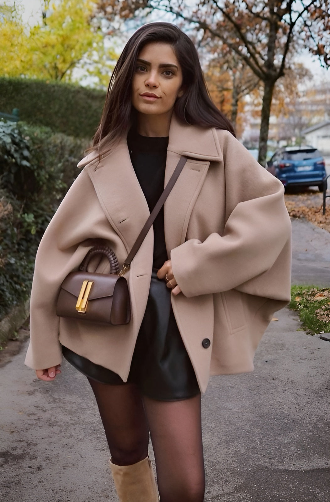 Ampelia - Wool Camel Coat by Ares Milano