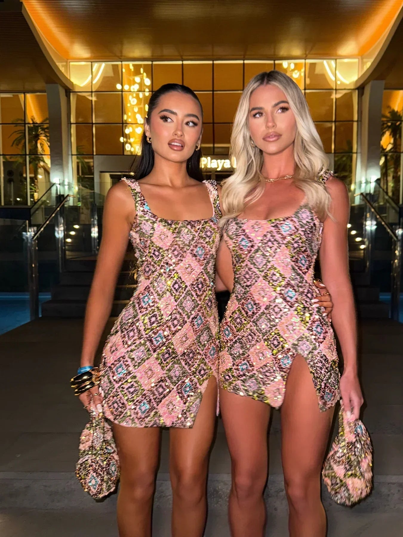 Pia - Geometric Shimmer Dress by Ares Milano