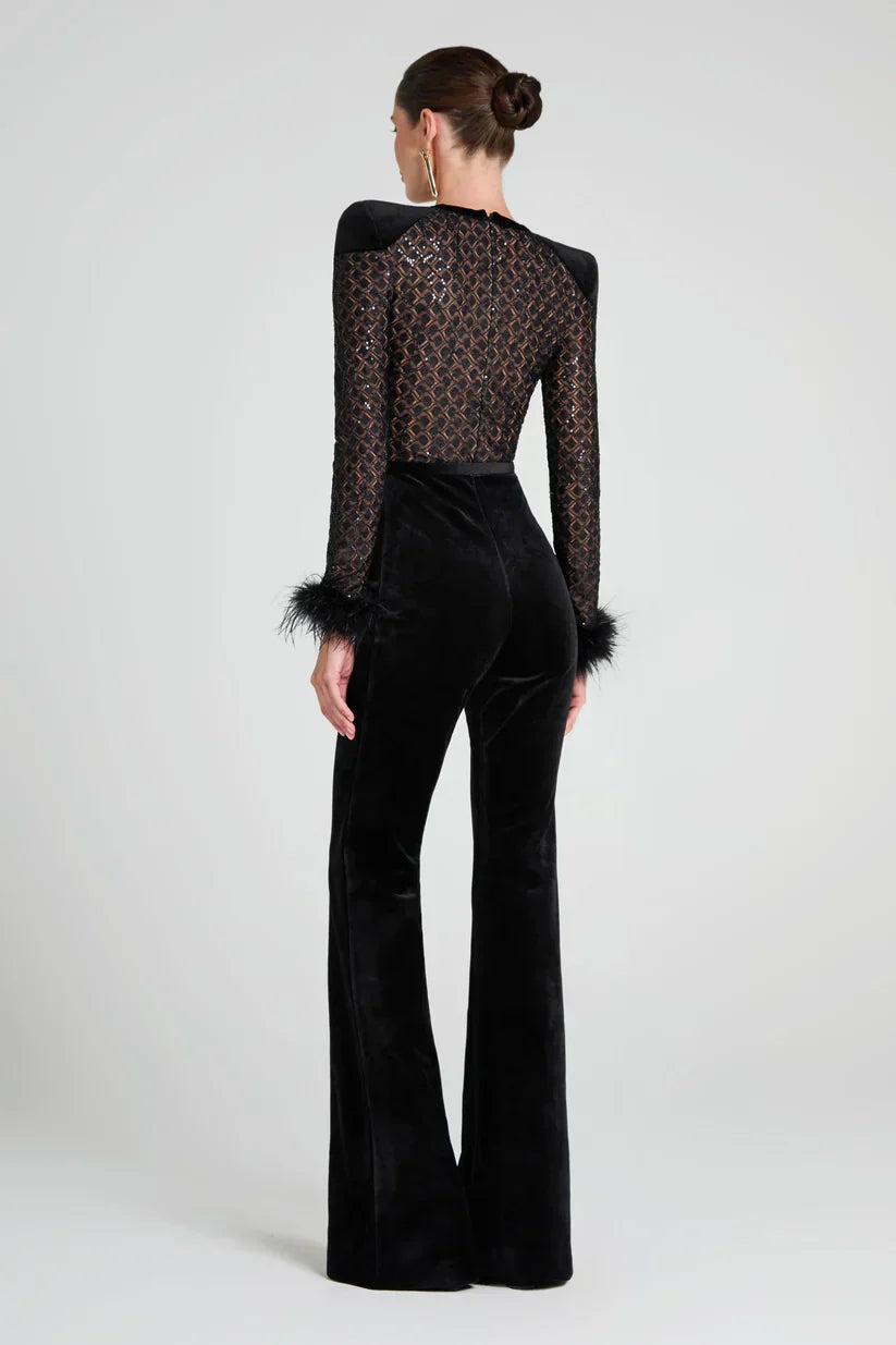 Stefania - Feather Jumpsuit by Ares Milano