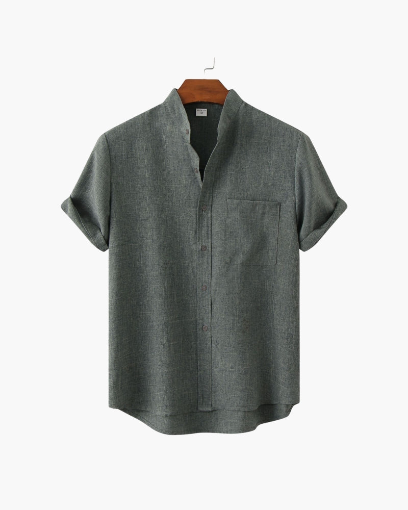 Urbano - Mandarin Collar Shirt Cotton by Ares Milano