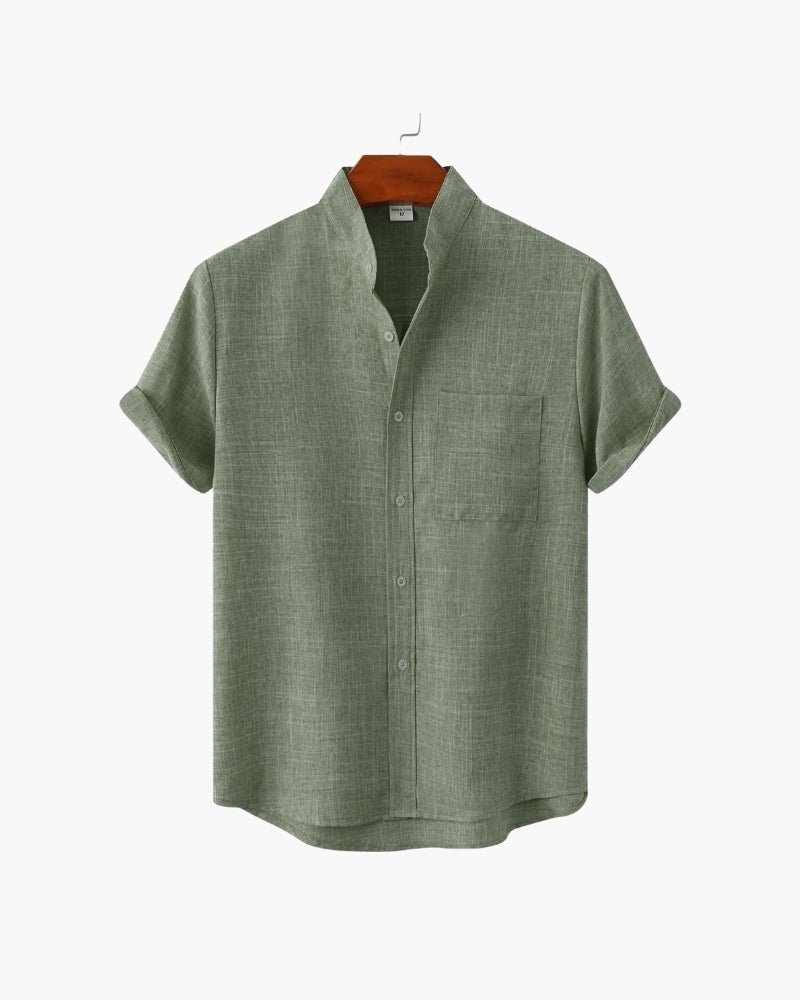 Urbano - Mandarin Collar Shirt Cotton by Ares Milano