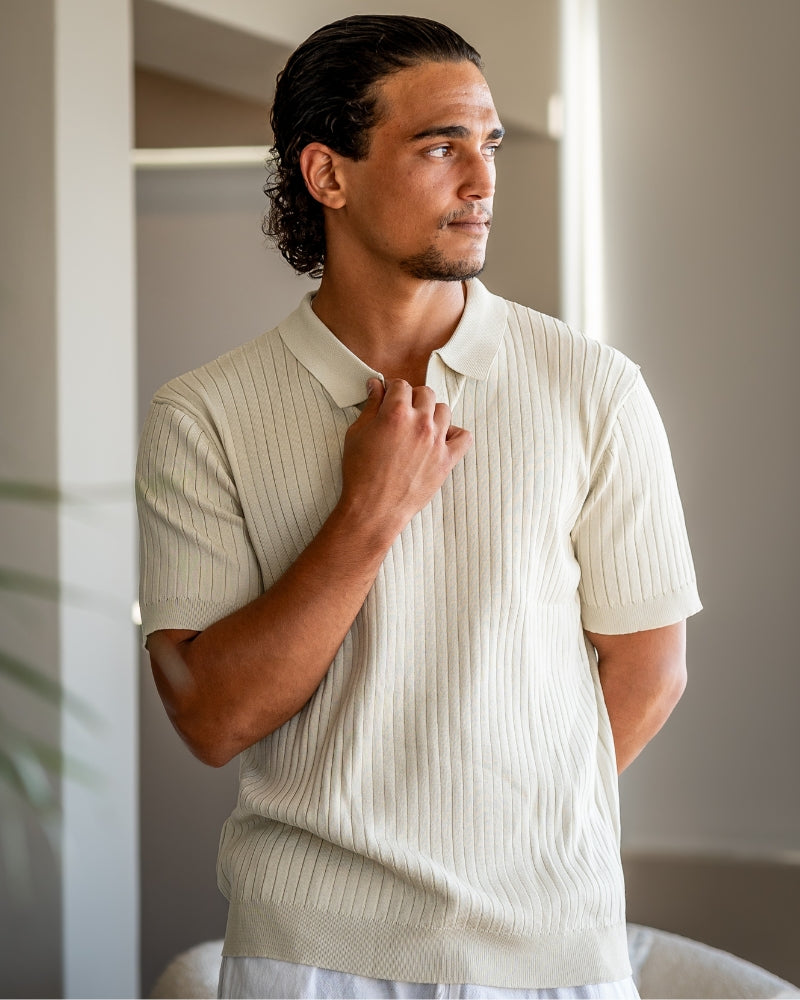 Florian - Cotton Ribbed Polo by Ares Milano