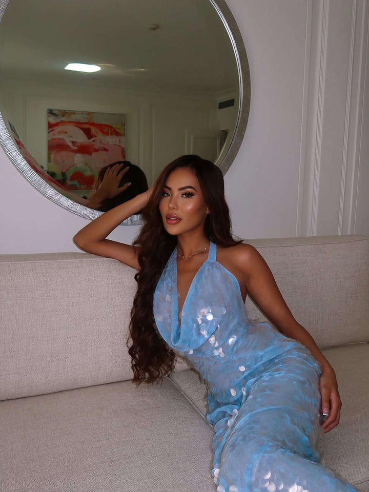 Renata - Sequin Shine Maxi Dress by Ares Milano