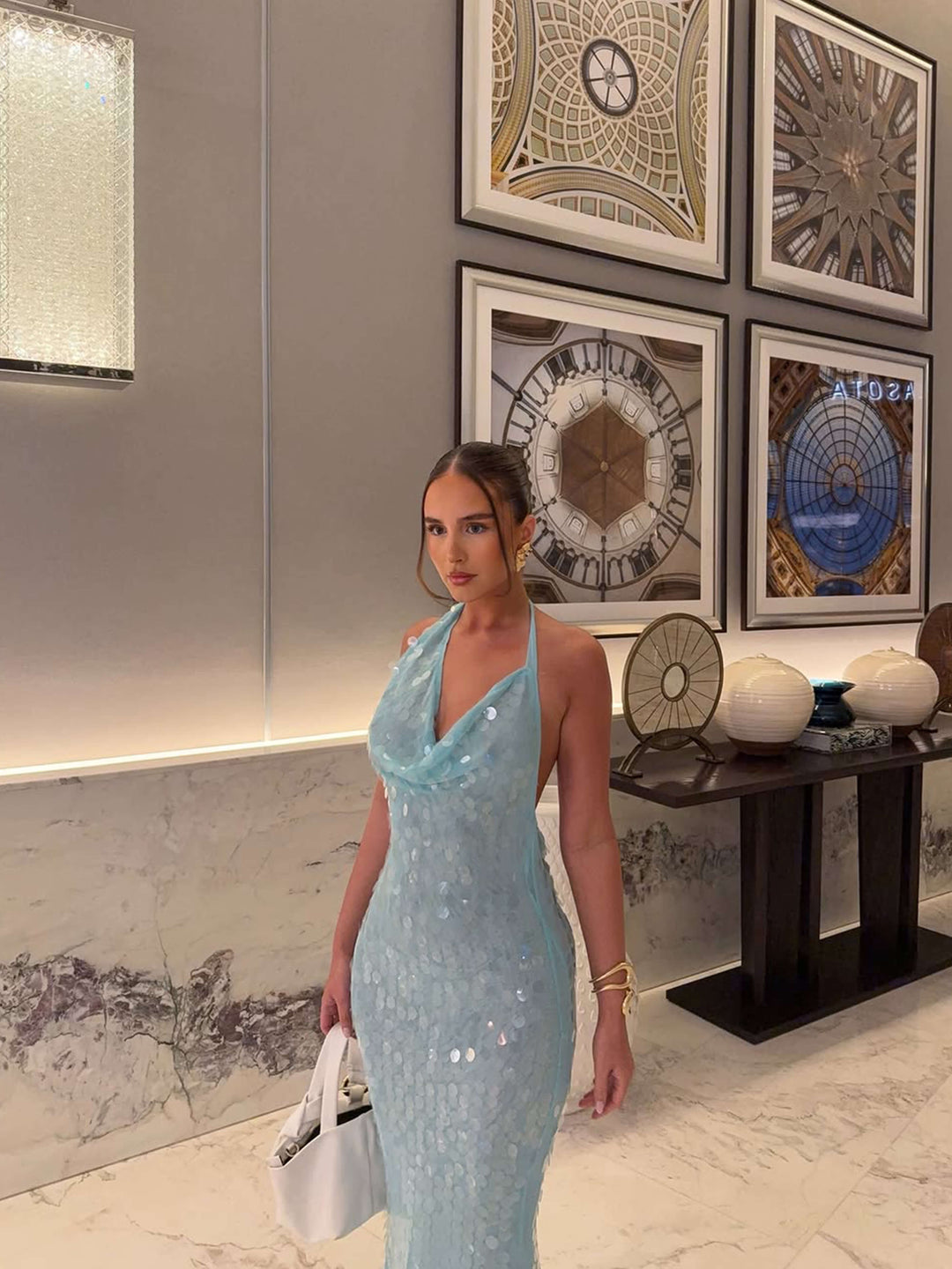 Renata - Sequin Shine Maxi Dress by Ares Milano