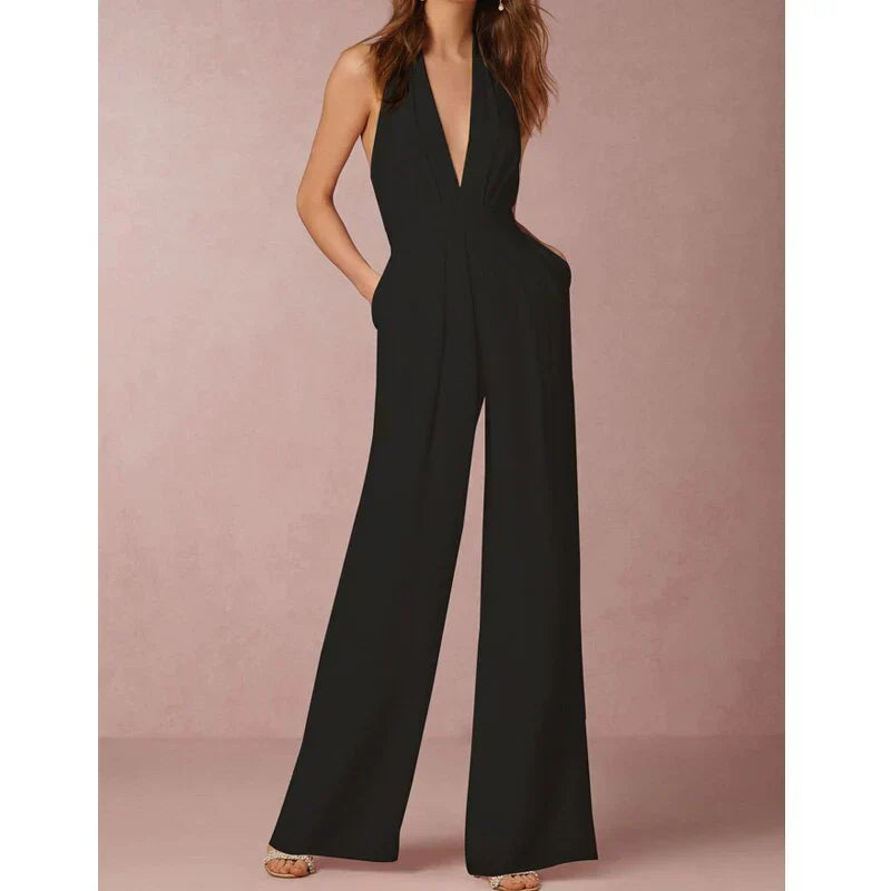 Sonia - Verona V-Neck Jumpsuit by Ares Milano
