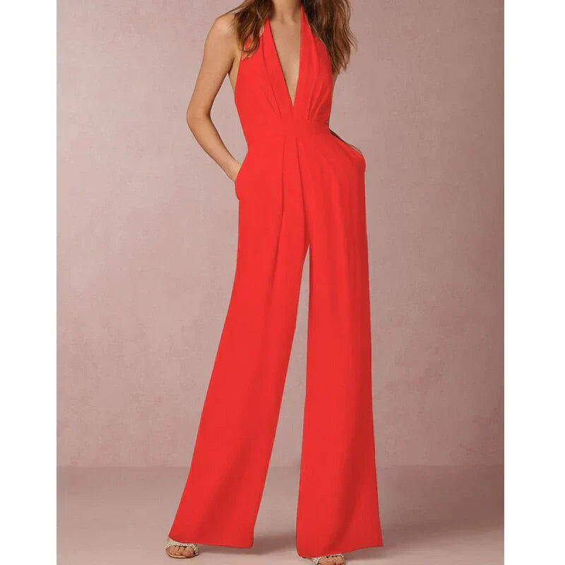 Sonia - Verona V-Neck Jumpsuit by Ares Milano