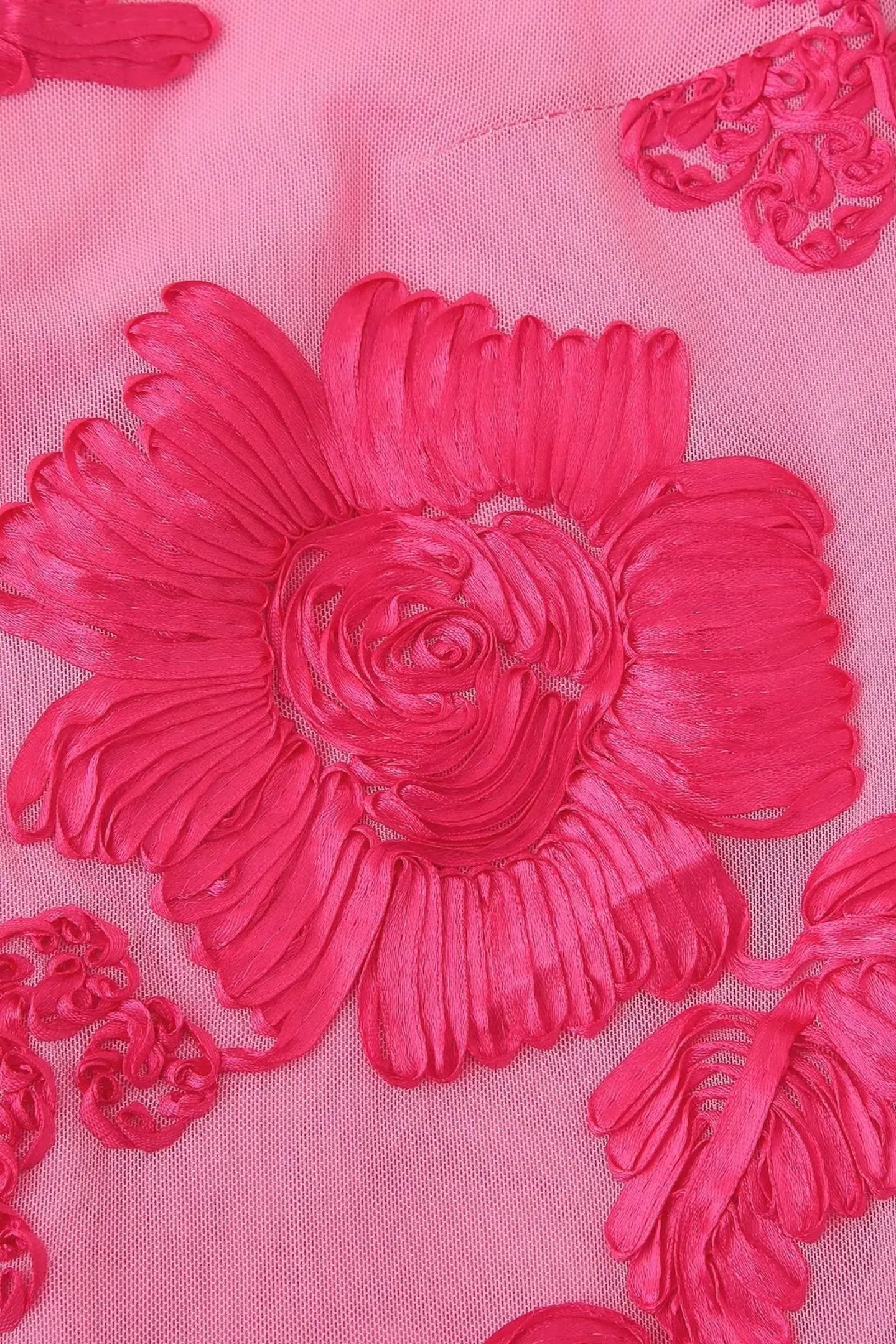 Elsa - Floral Maxi Pink Mesh Overlay by Ares Milano