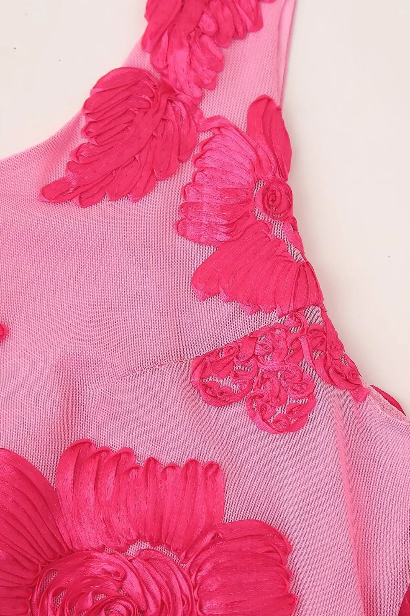 Elsa - Floral Maxi Pink Mesh Overlay by Ares Milano