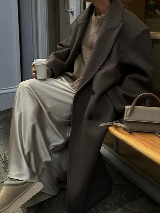 Alma - Wool Oversized Long Coat by Ares Milano