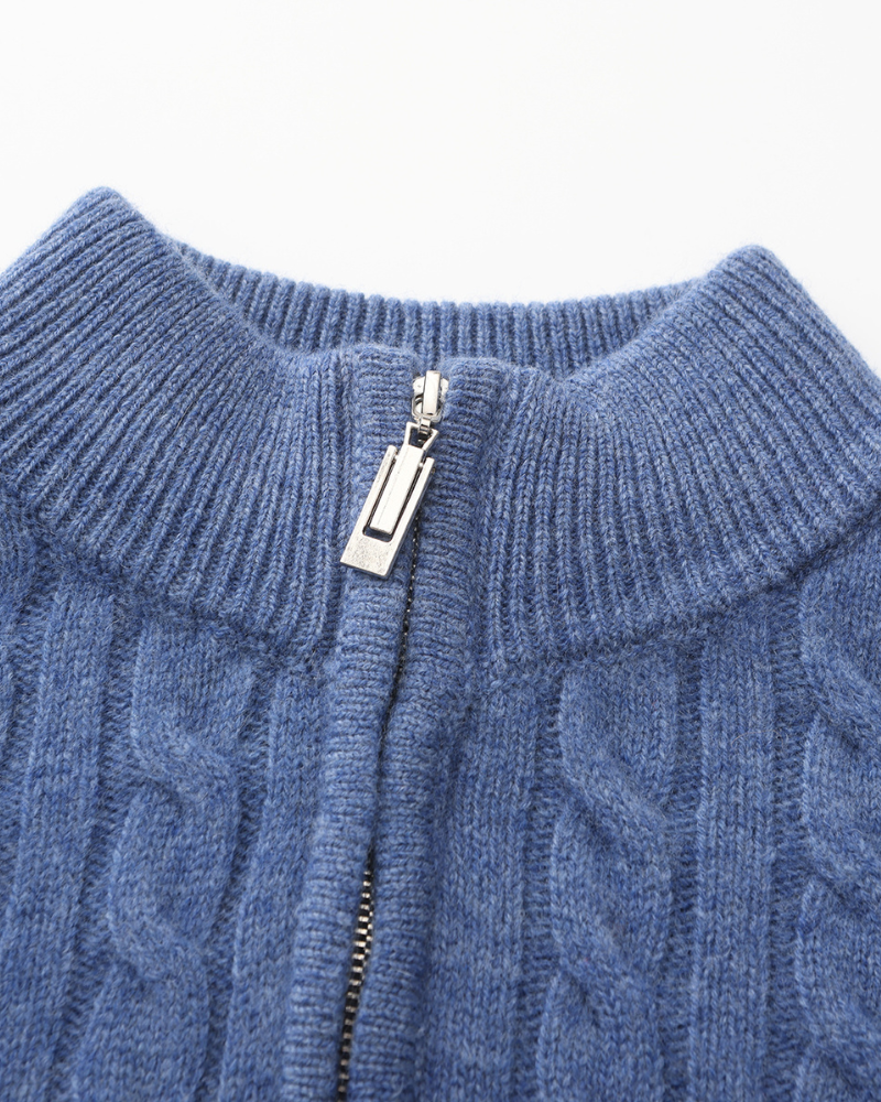 Vittorio - Cashmere Half Zip Cardigan by Ares Milano