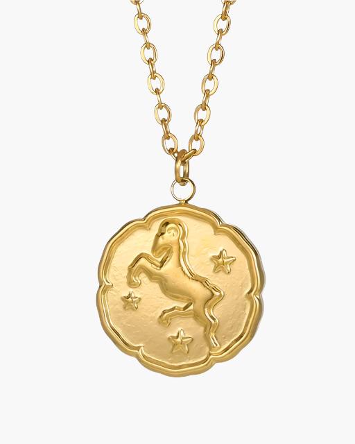 Zeno - Gold Zodiac Necklace by Ares Milano
