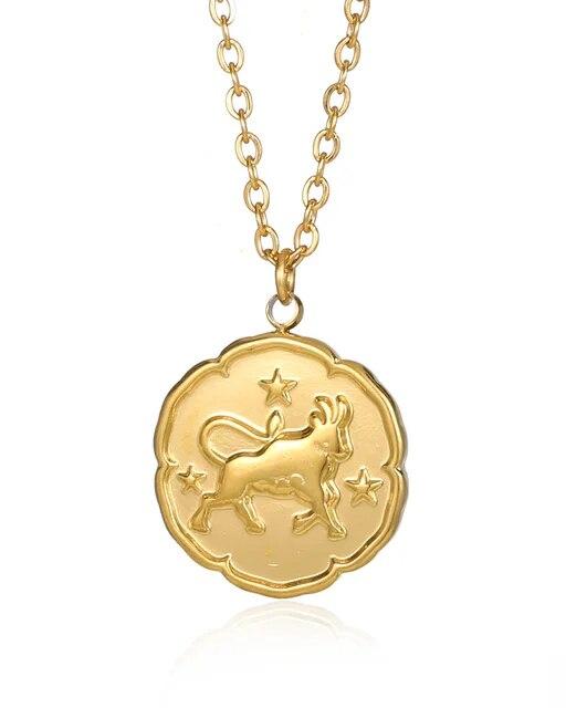 Zeno - Gold Zodiac Necklace by Ares Milano
