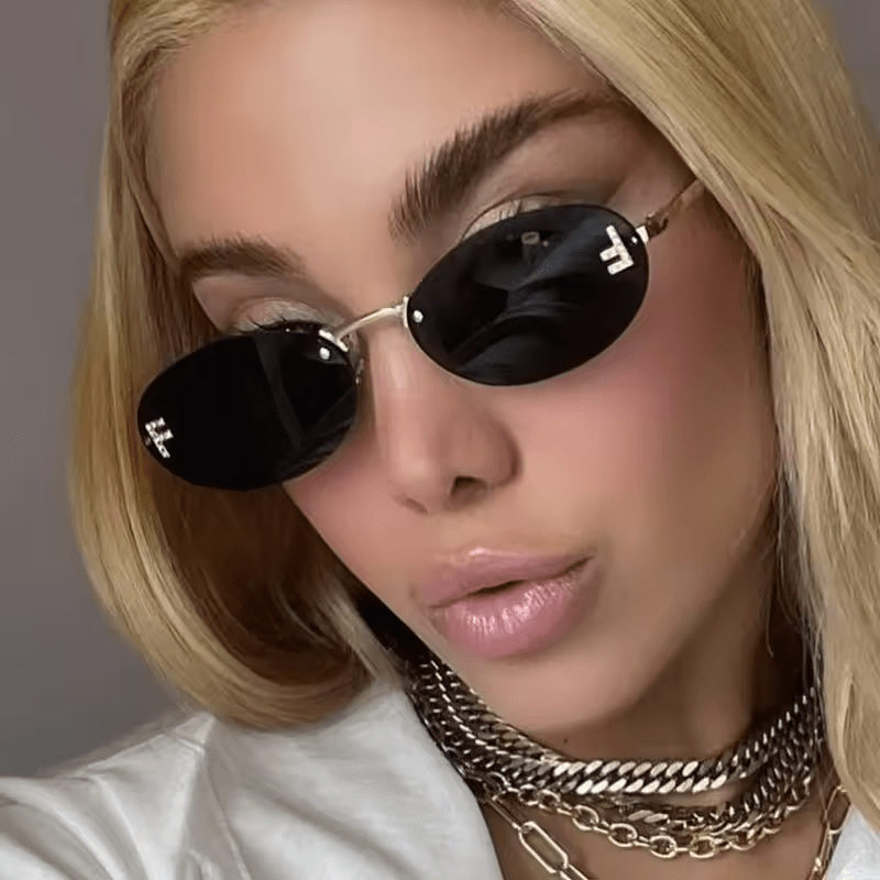 Armida - Rimless Oval Sunglasses UV by Ares Milano