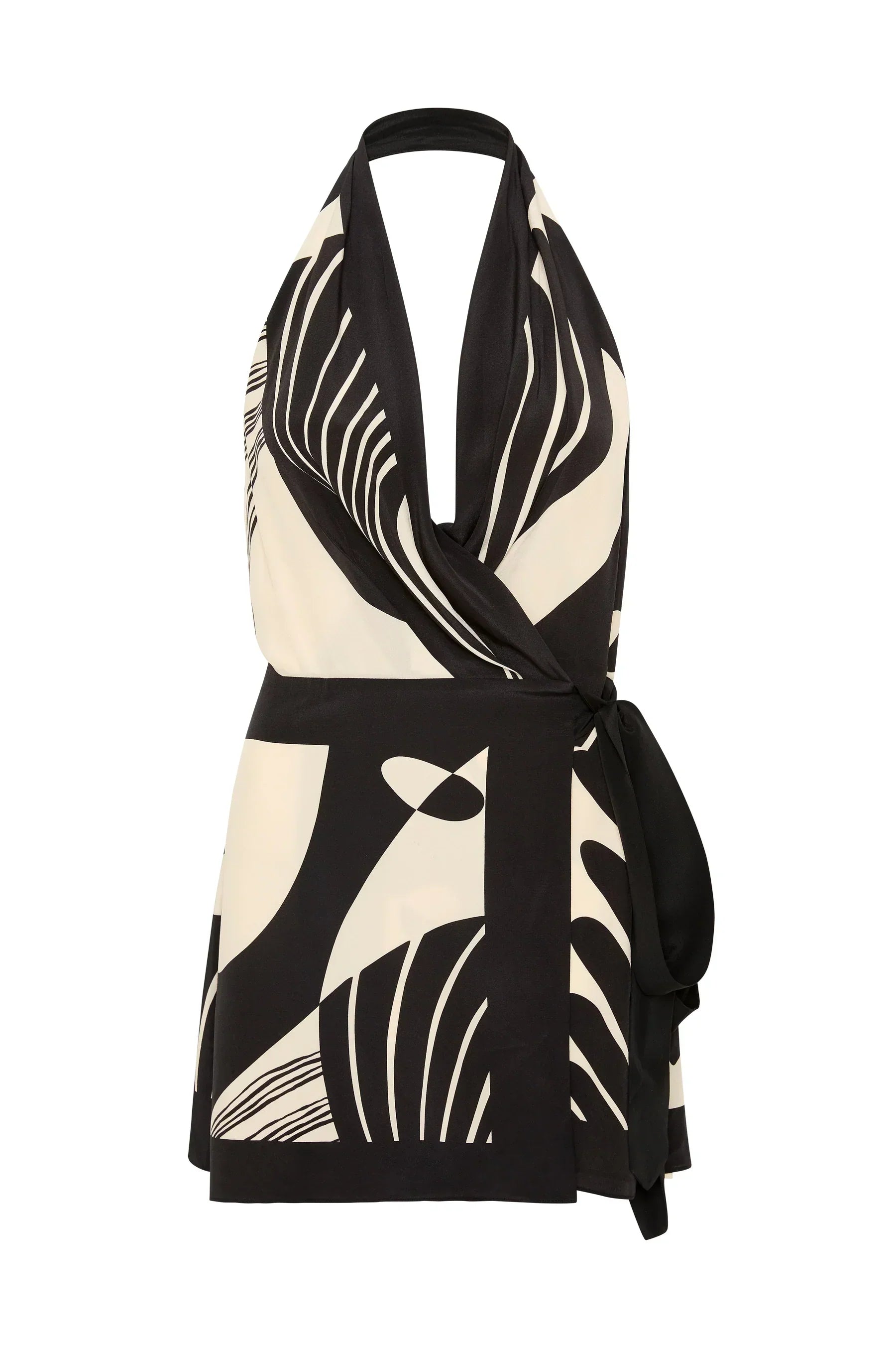 Carolina - Silk Halter Wrap Dress by Ares Milano