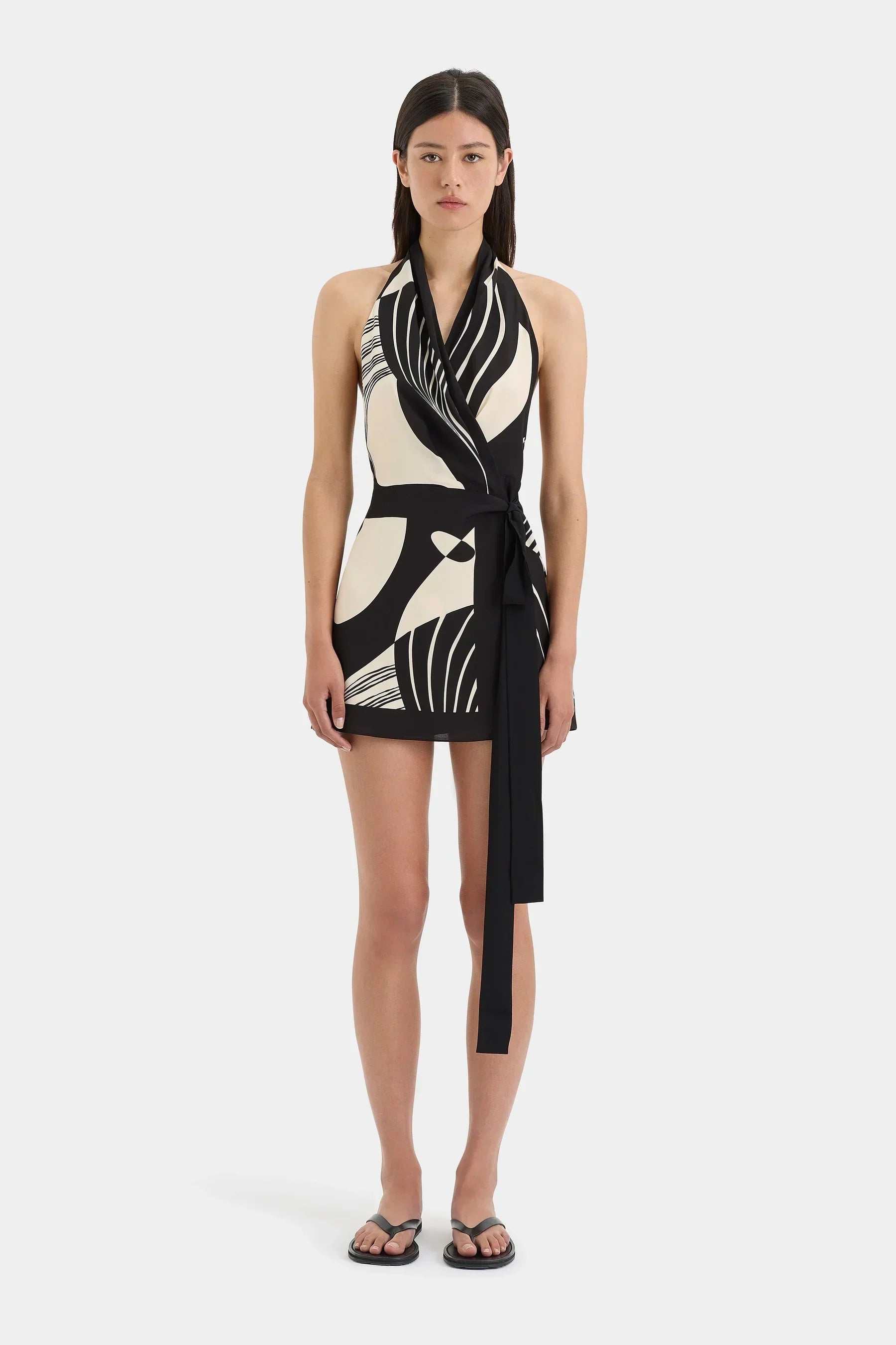 Carolina - Silk Halter Wrap Dress by Ares Milano