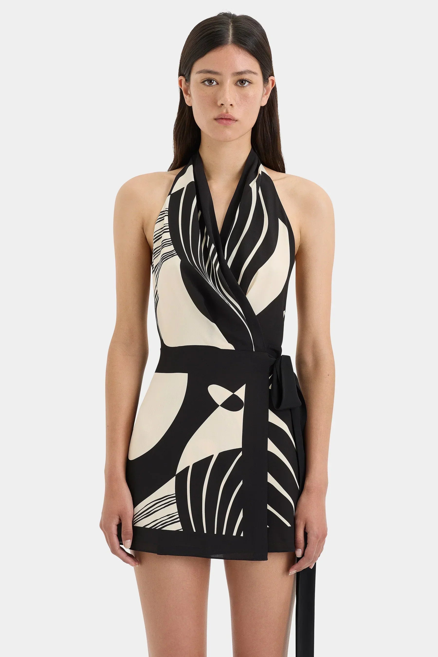 Carolina - Silk Halter Wrap Dress by Ares Milano