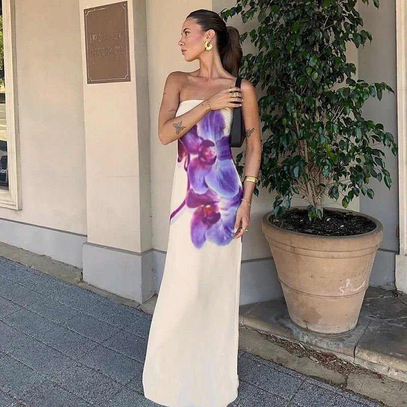 Evelina - Orchid Silk Dress by Ares Milano