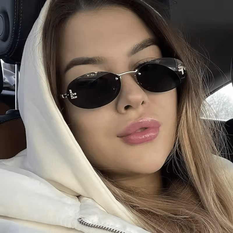 Armida - Rimless Oval Sunglasses UV by Ares Milano