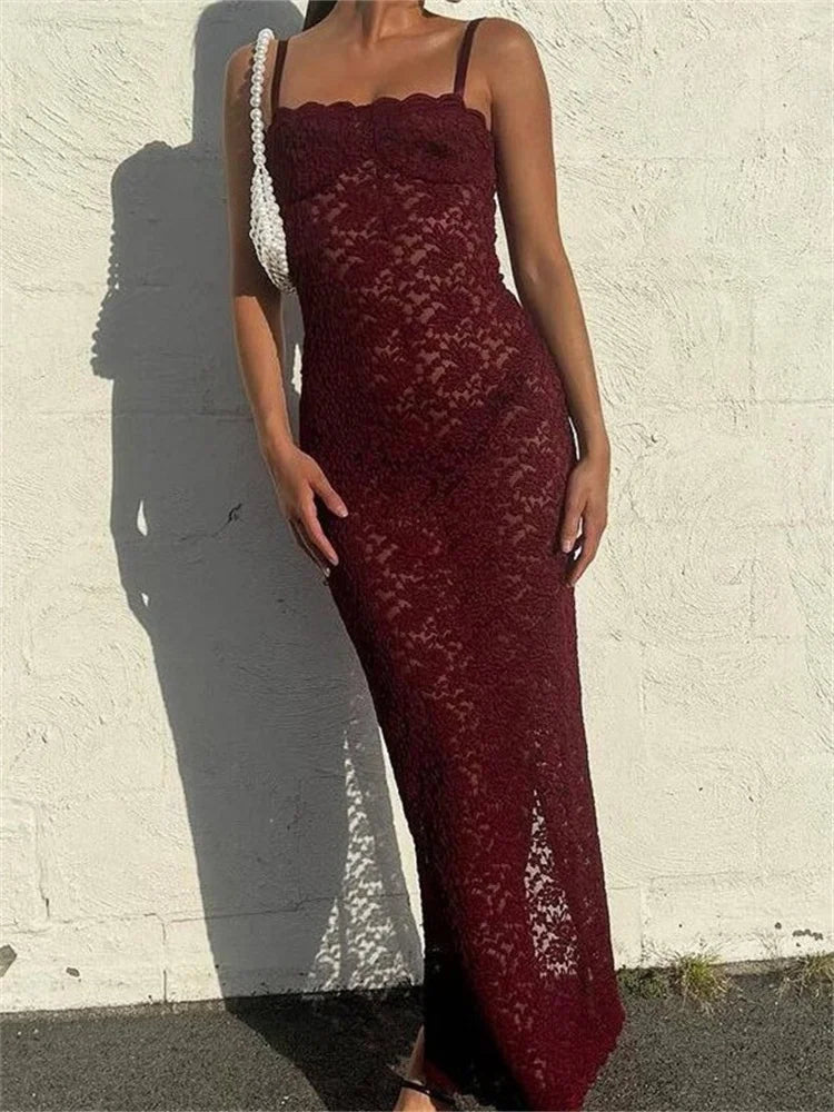 Angela - Lace Maxi Dress by Ares Milano