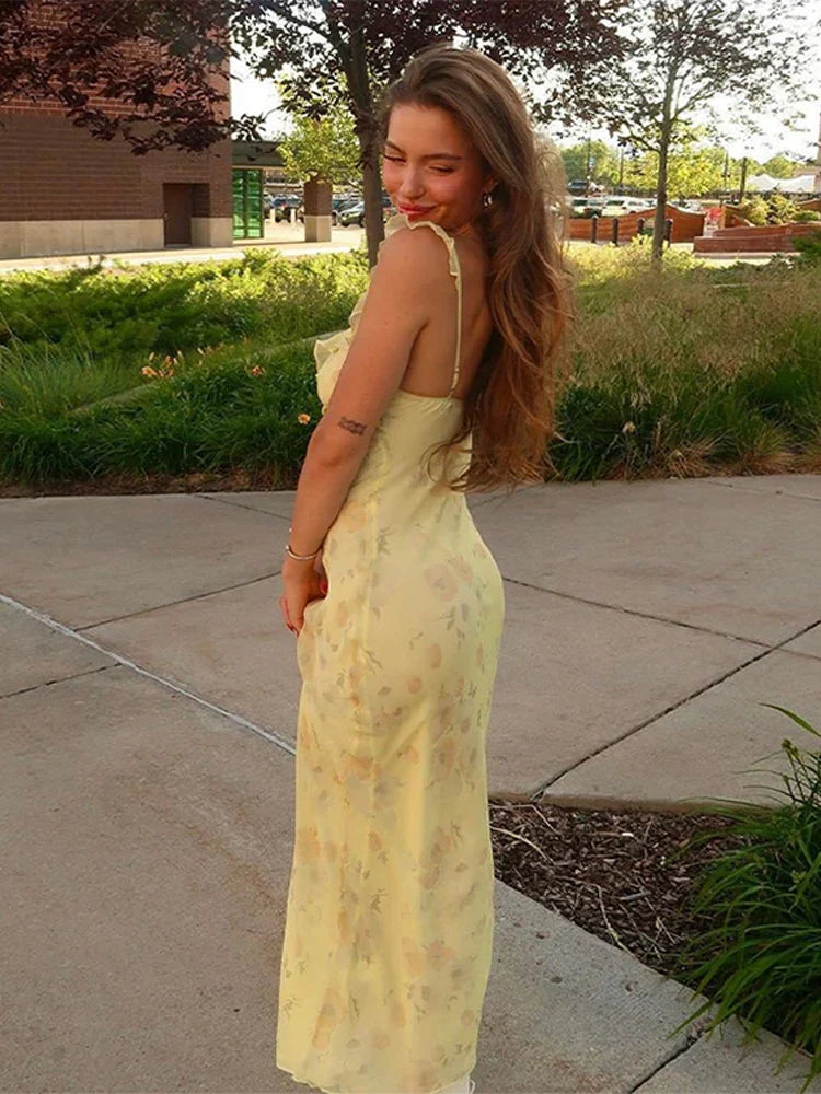 Franca - Silk Maxi Dress Floral Print by Ares Milano