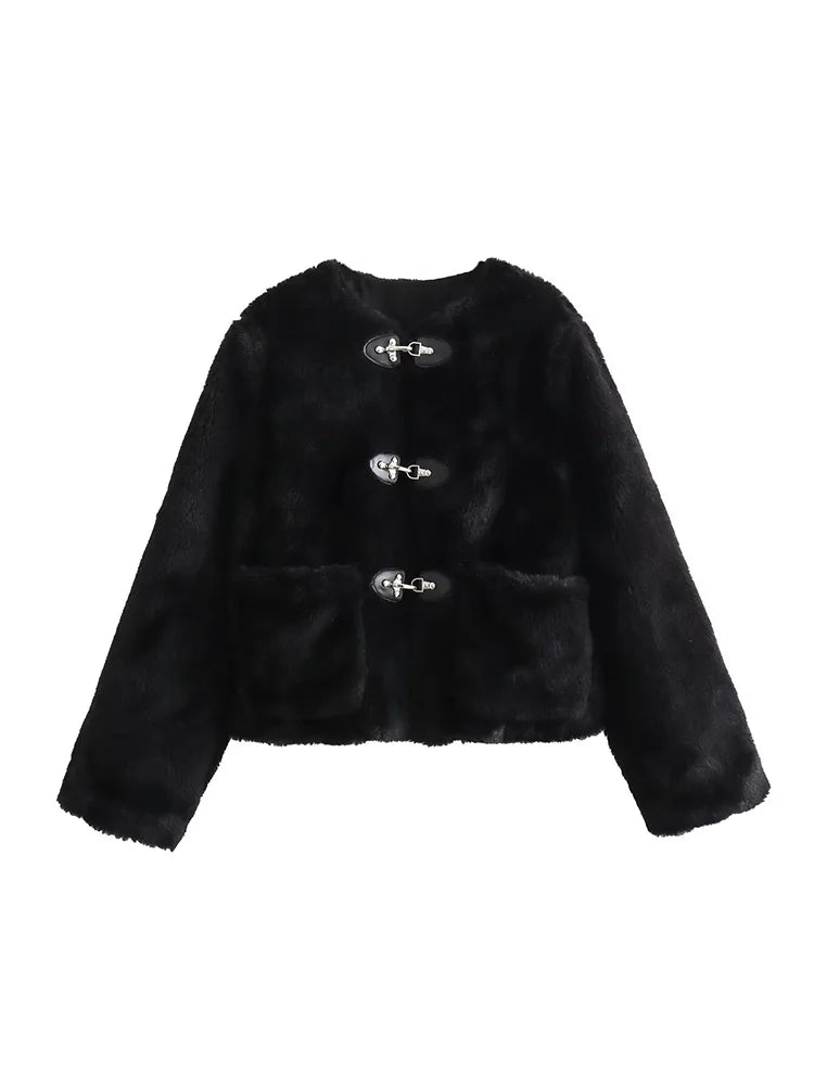 Angiolina - Fleece Button Jacket by Ares Milano