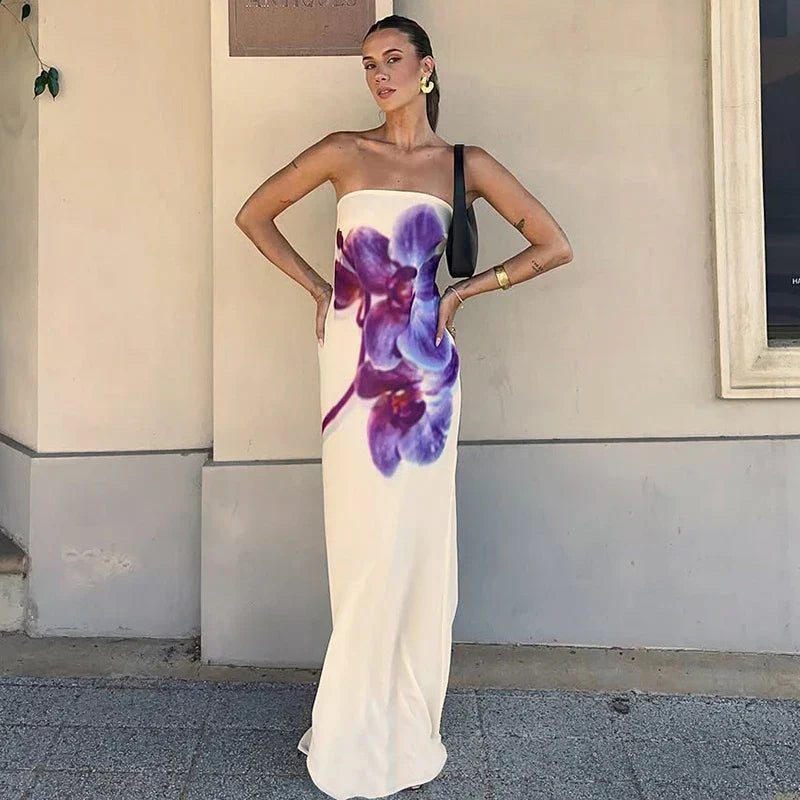 Evelina - Orchid Silk Dress by Ares Milano