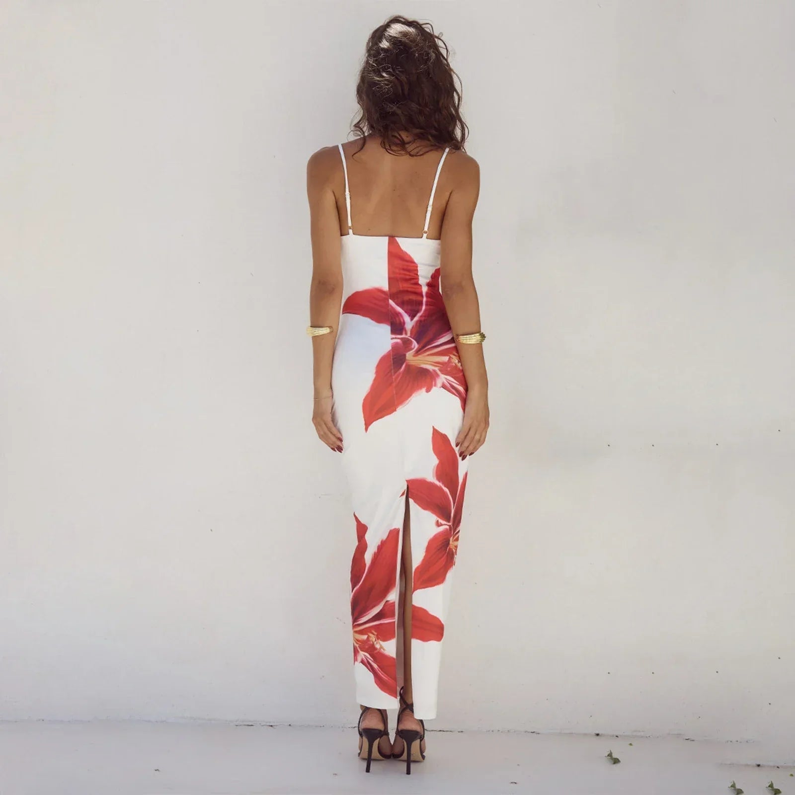 Colomba - Pink Floral Maxi Dress by Ares Milano