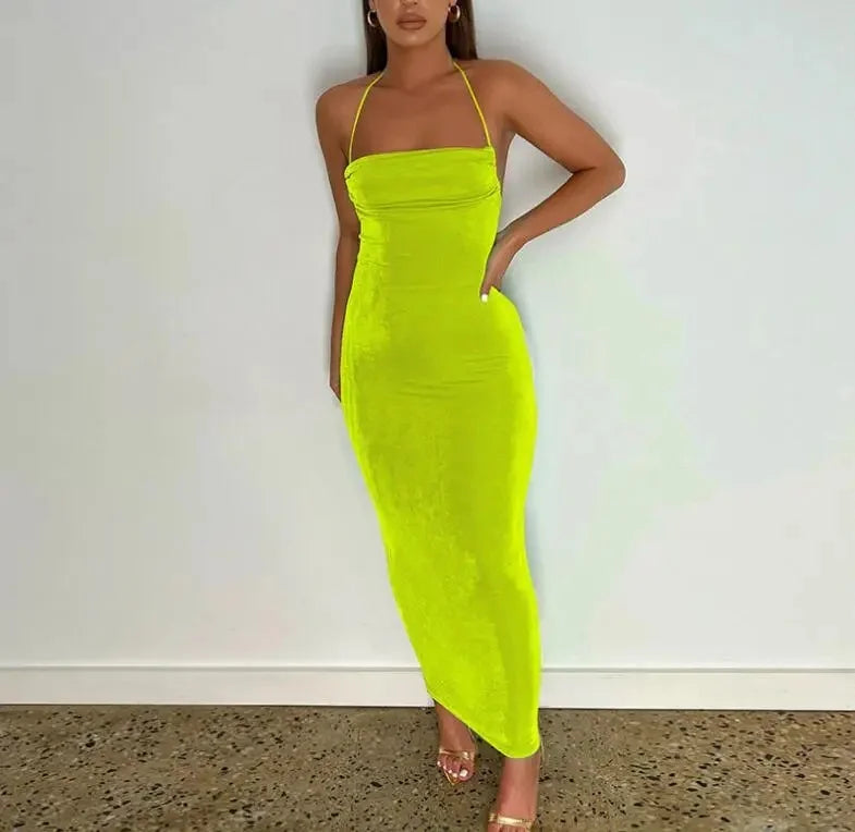 Edda - Backless Emerald Maxi Silk by Ares Milano