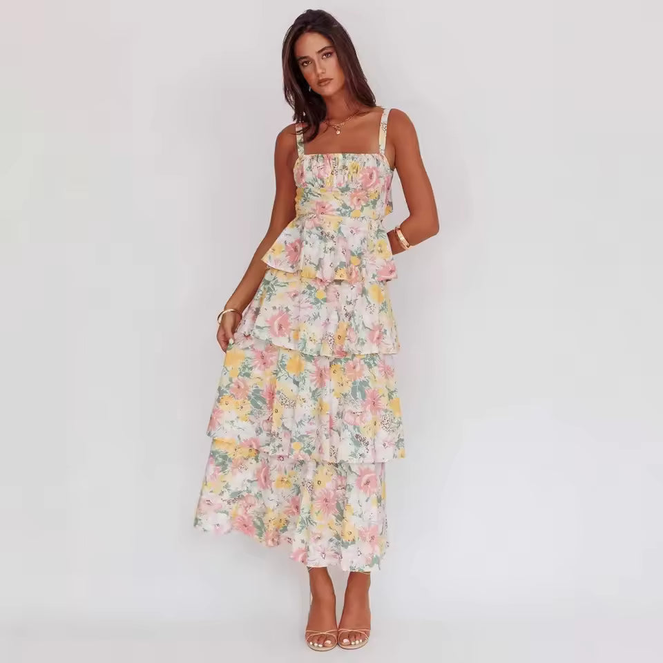 Rachele - Floral Maxi Dress Silk by Ares Milano