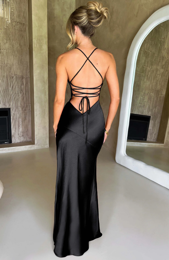 Ivonne - Satin Maxi Dress by Ares Milano