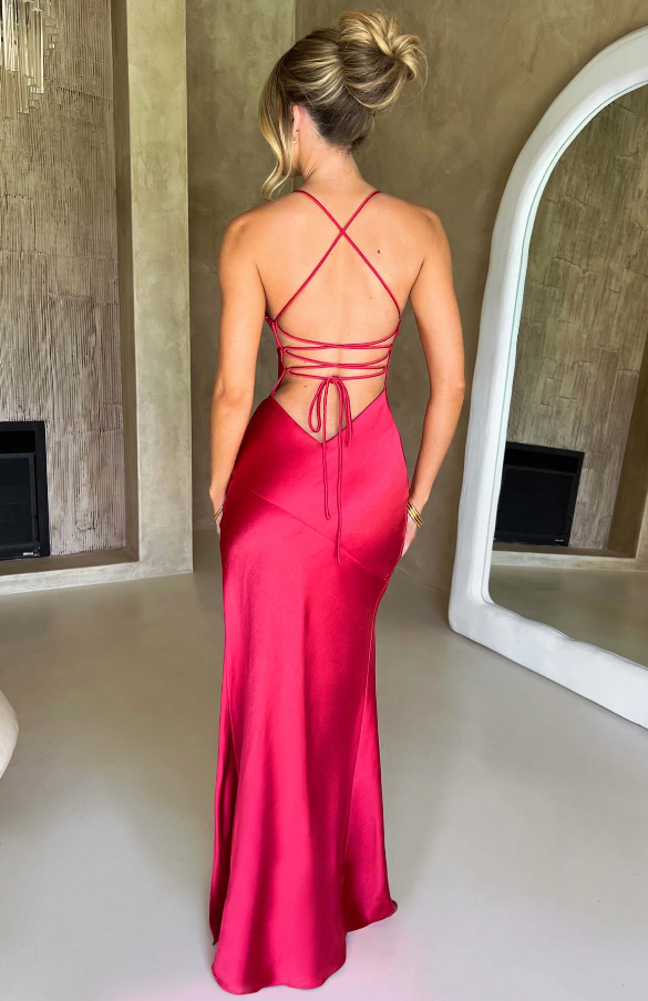 Ivonne - Satin Maxi Dress by Ares Milano