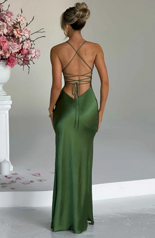 Ivonne - Satin Maxi Dress by Ares Milano