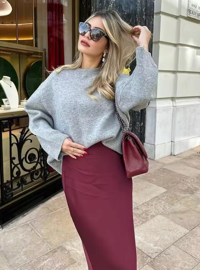 Perla - Satin Luxe Flow Midi Pleated by Ares Milano