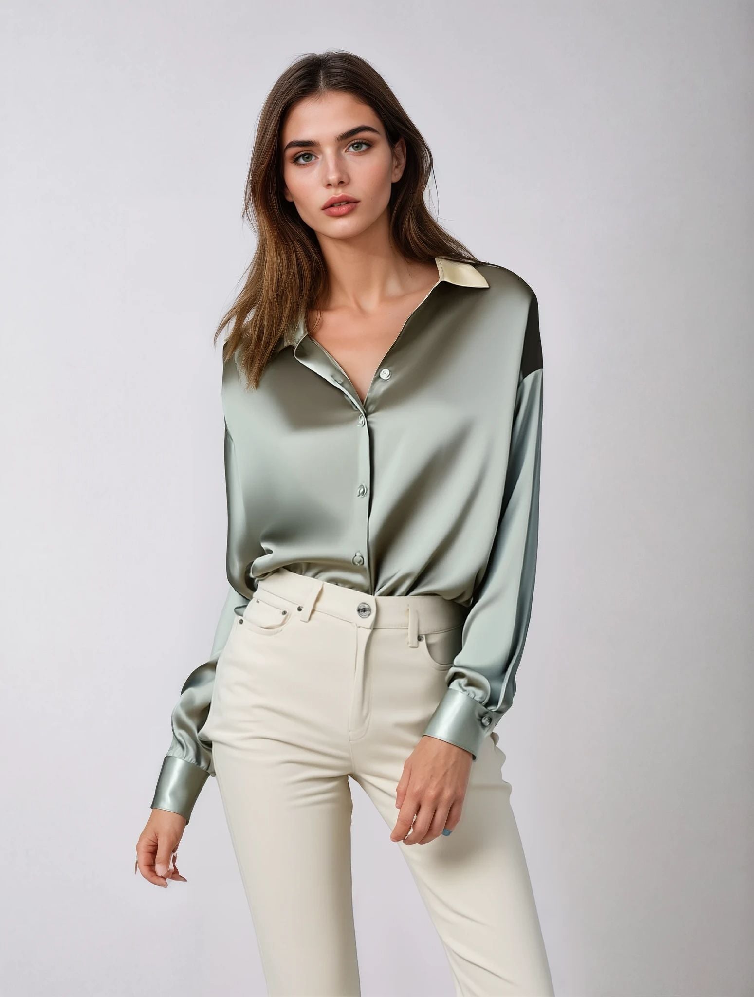 Viola - Satin Shirt by Ares Milano