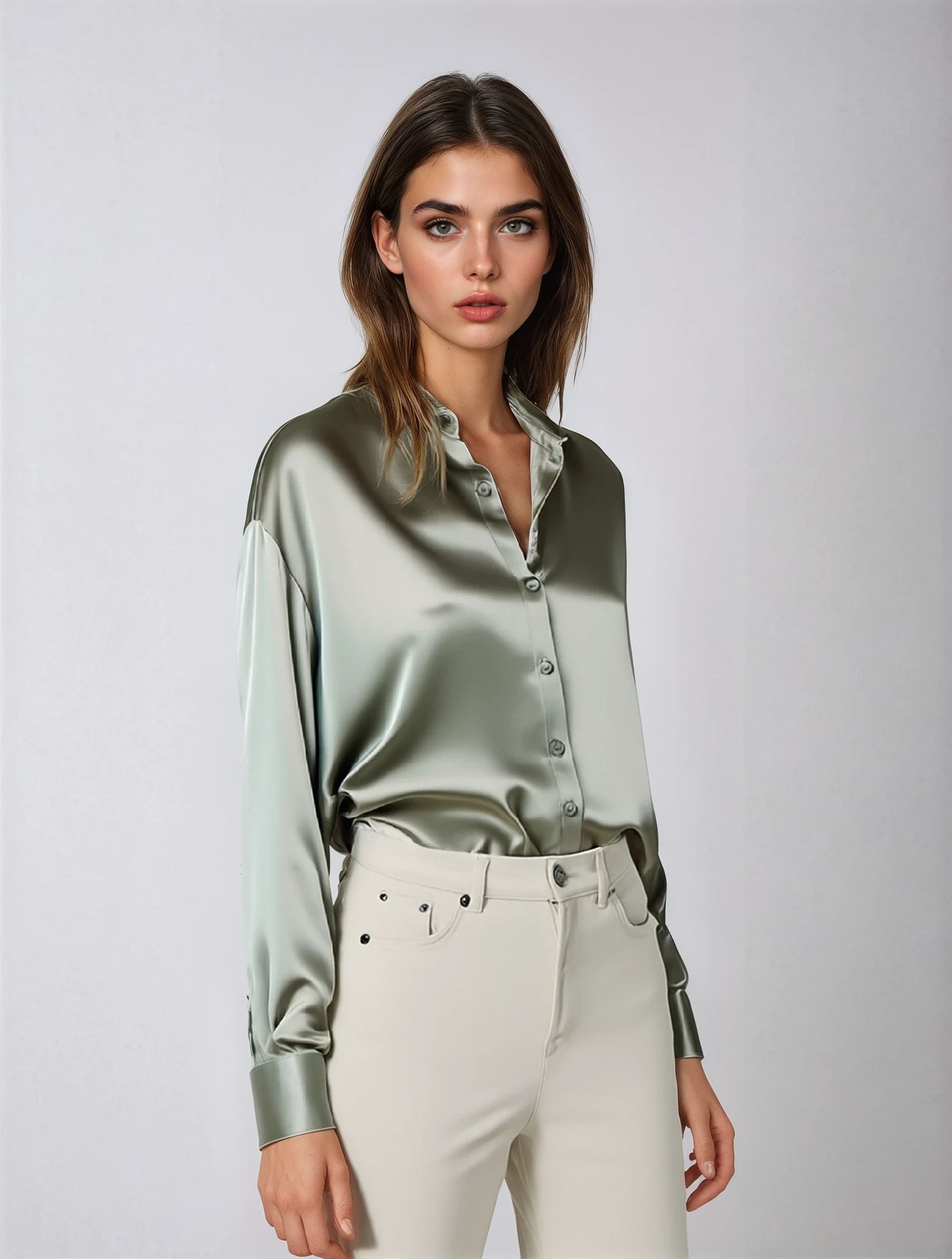 Viola - Satin Shirt by Ares Milano