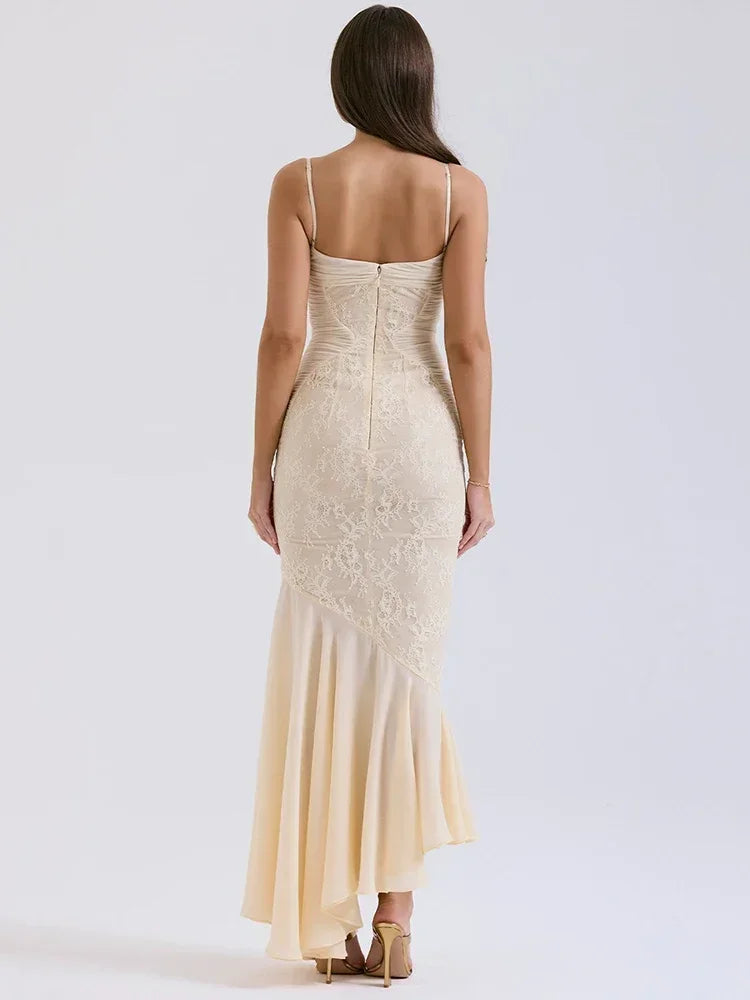 Dorotea - Ivory Lace Maxi Dress by Ares Milano
