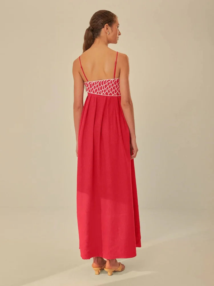 Debora - Koi Embroidered Maxi Dress by Ares Milano