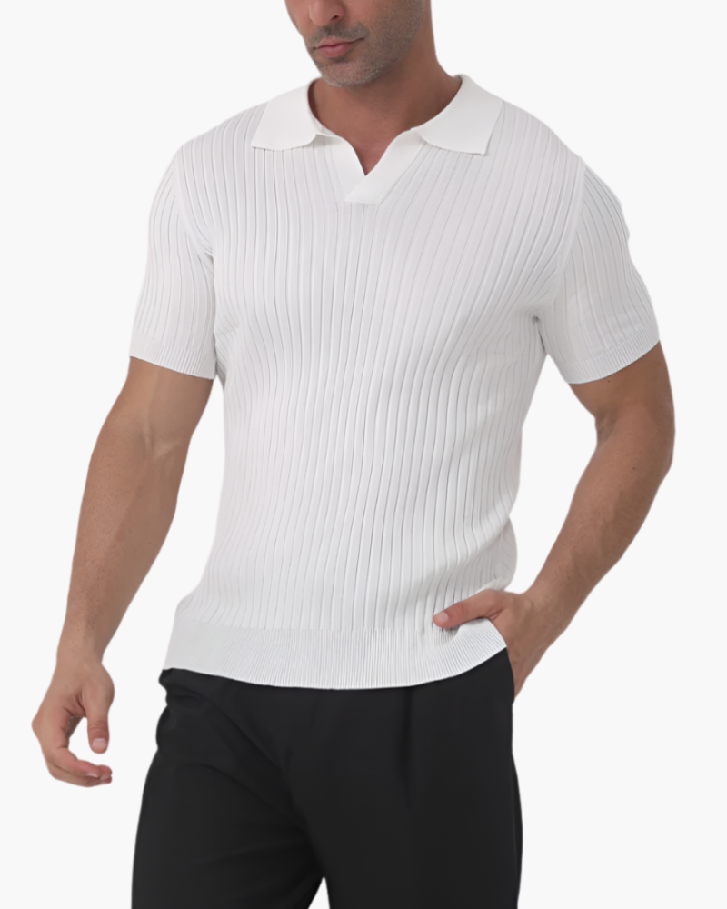 Leander - Ribbed Cotton Polo by Ares Milano