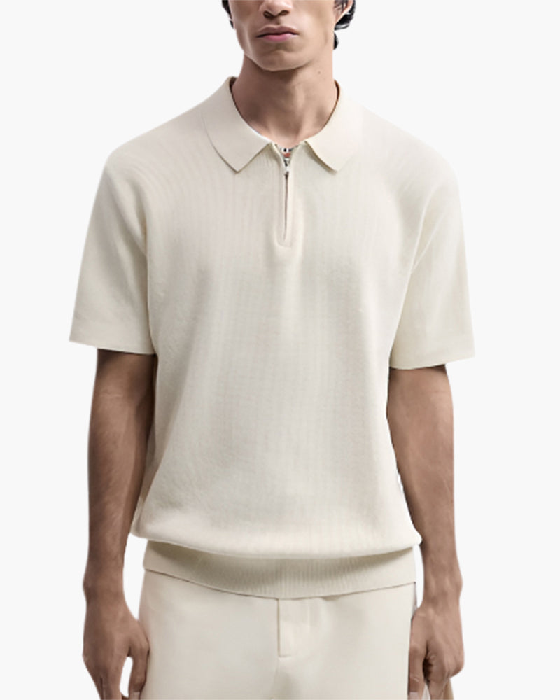 Raffael - Breathable Mesh Zip Polo by Ares Milano