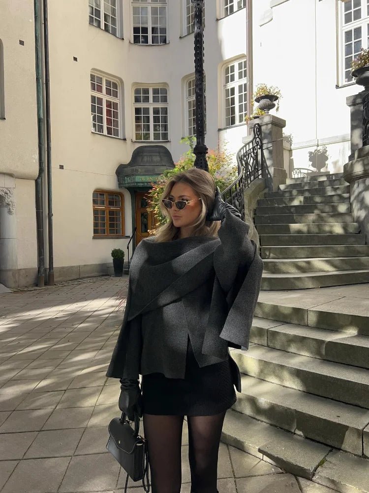 Agostina - Wool Cape Coat by Ares Milano