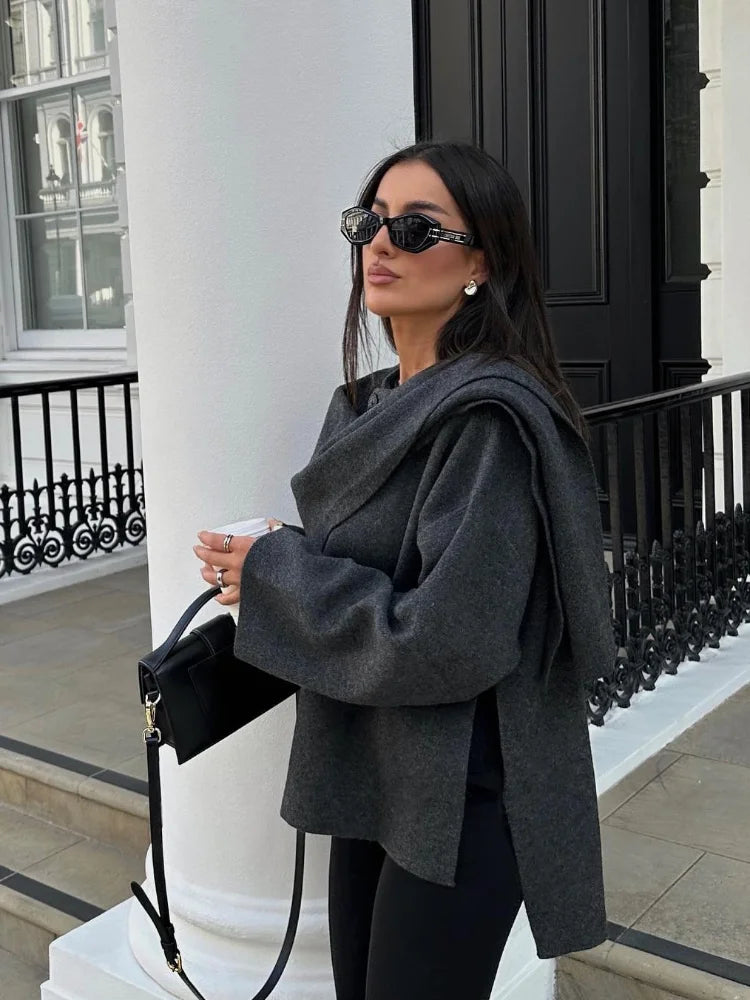 Agostina - Wool Cape Coat by Ares Milano